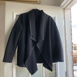 All Saints Wool Navy Blue Jacket Coat